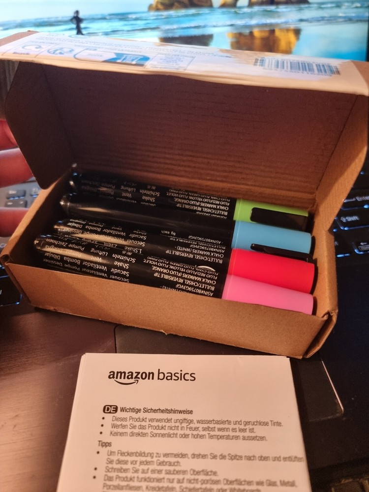 Bullet/Chisel Reversible Tip Chalk Markers, Bold Point, 8 Pack, Bright Colors