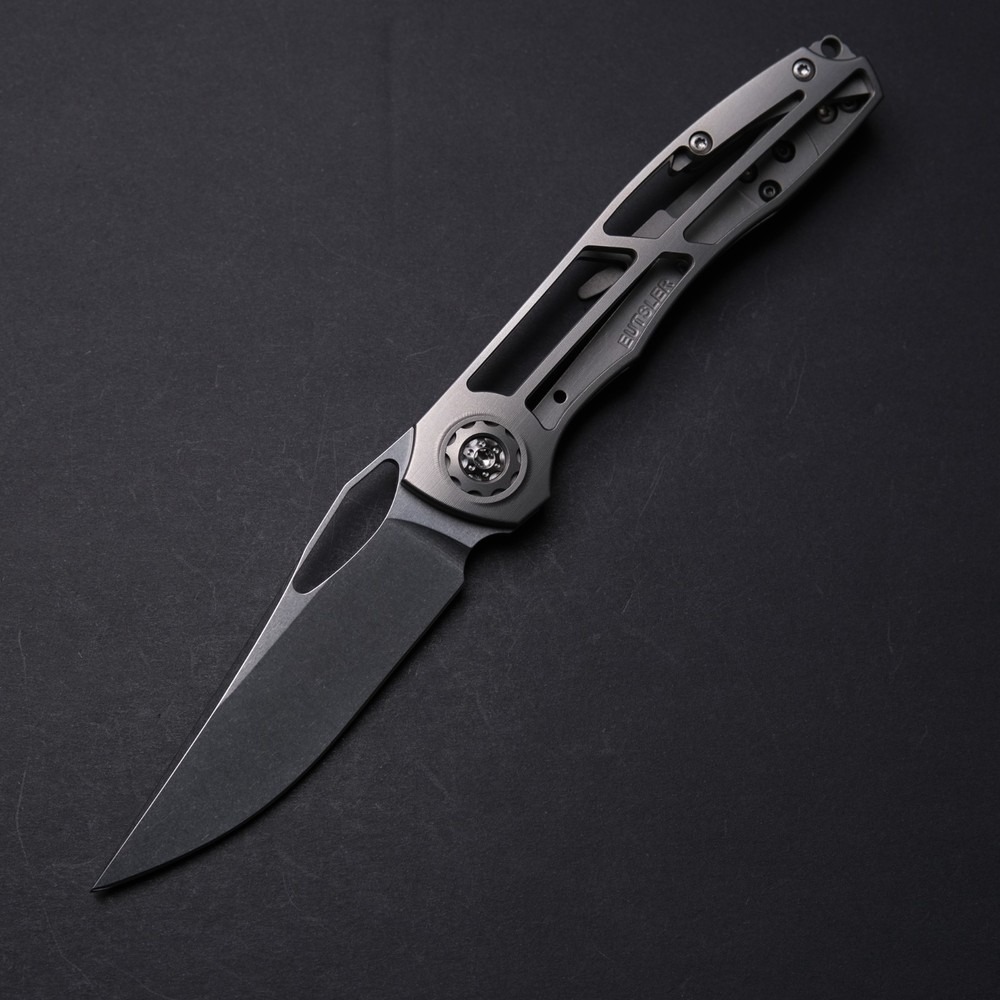 Eutsler Custom Knives DUK - Skeletonized Titanium / Windowed CPM154 Blade