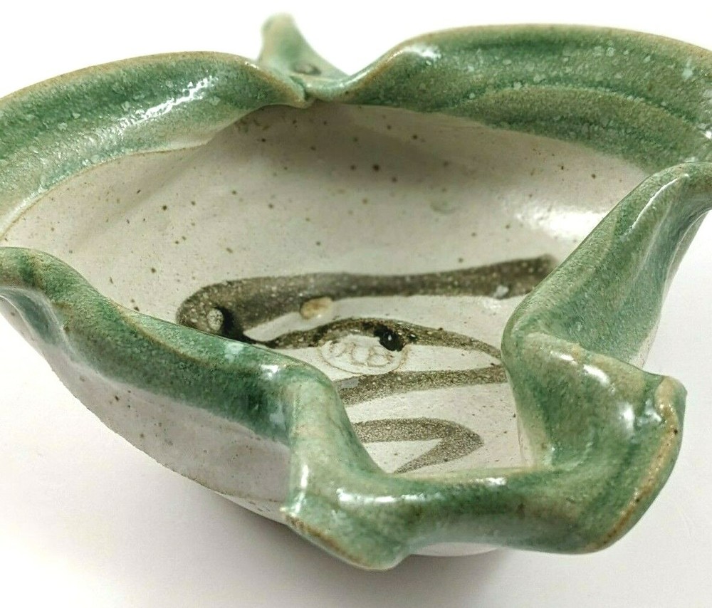 Studio Art Pottery Fish Shaped Bowl Glazed Signed