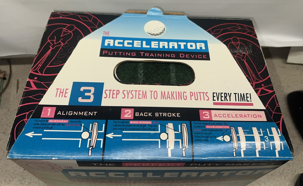 The Accelerator Golf Putting Training Device Practice Mat with 3-Step System