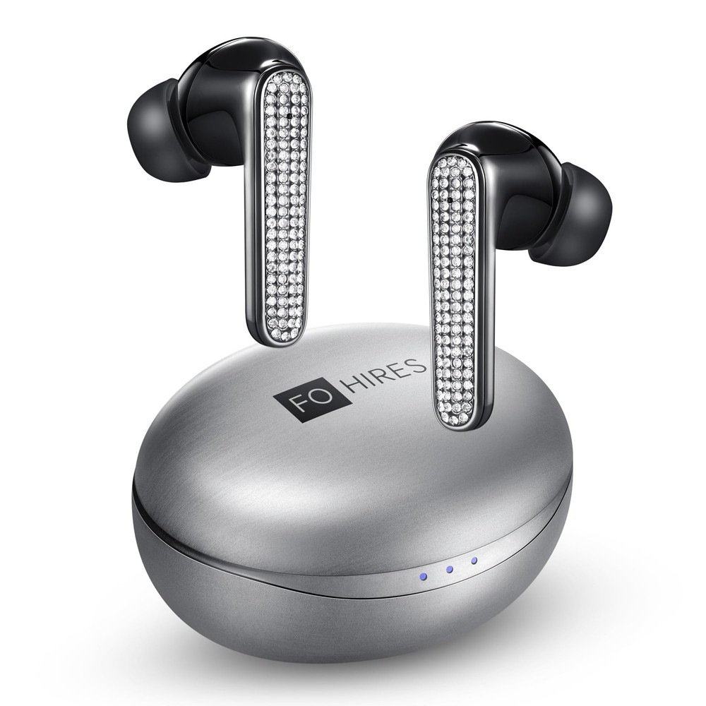 FOHIRES Diamond S Wireless Earbuds Rhinestone Handcrafted Black