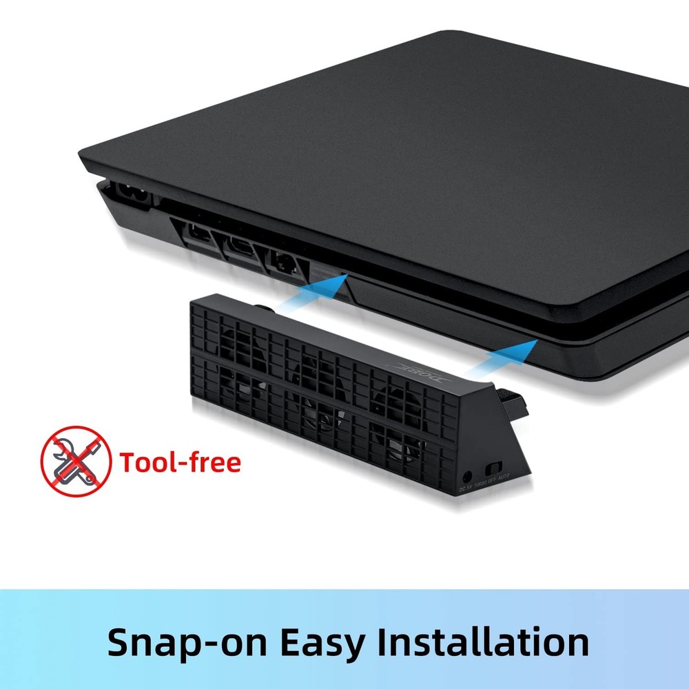 Intelligent 3-Fan Cooling System for PS4 Slim - Automatic Temperature Control