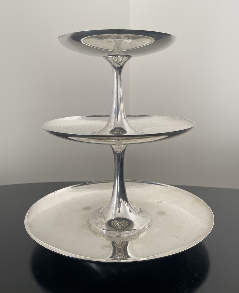Tiffany Co Sterling Silver Display Cake Stand with Stacking Compotes 1245g