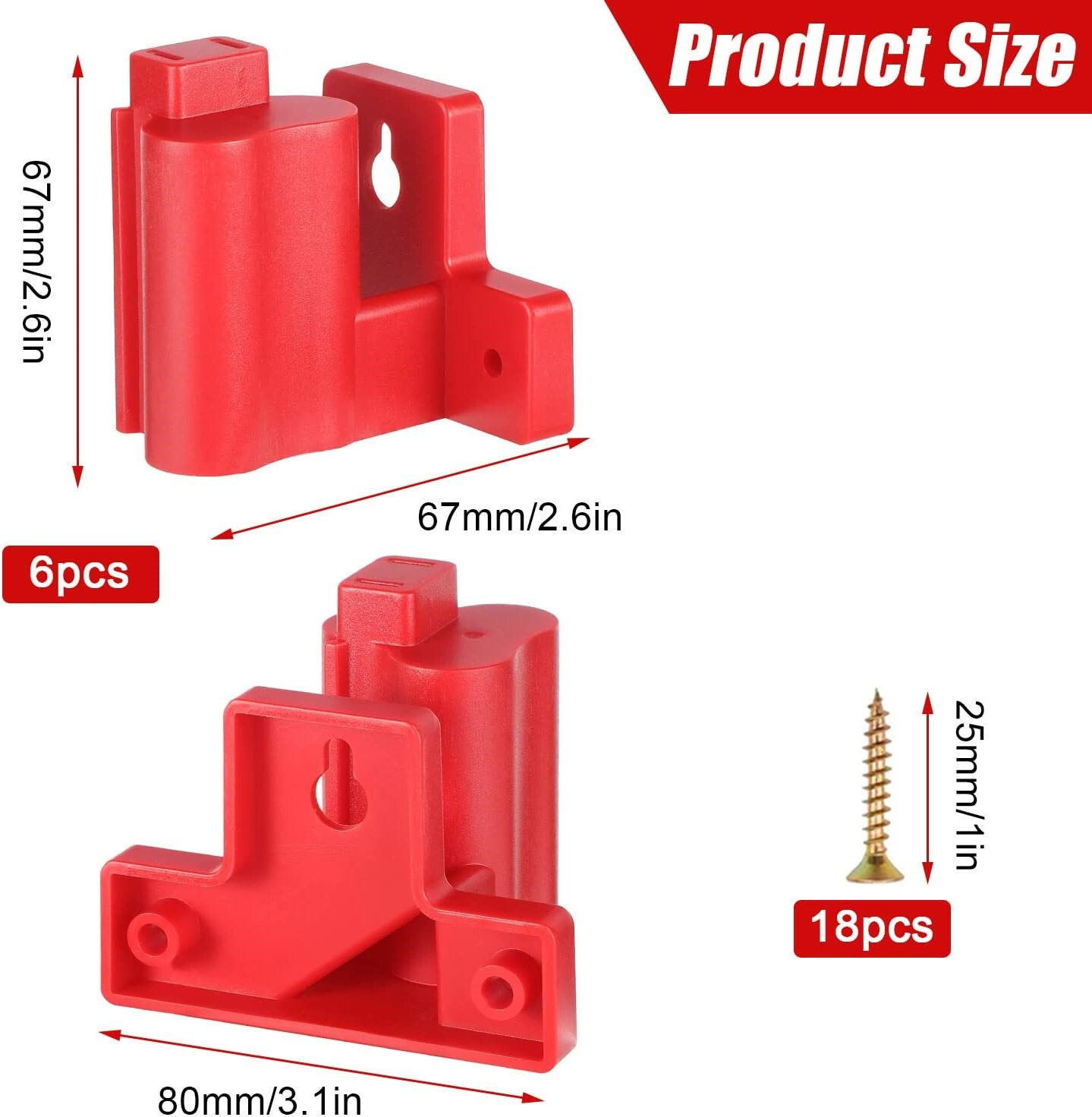 6x Wall Mount Drill Holder for Milwaukee M12 Tool Storage Hanger Mount Organizer