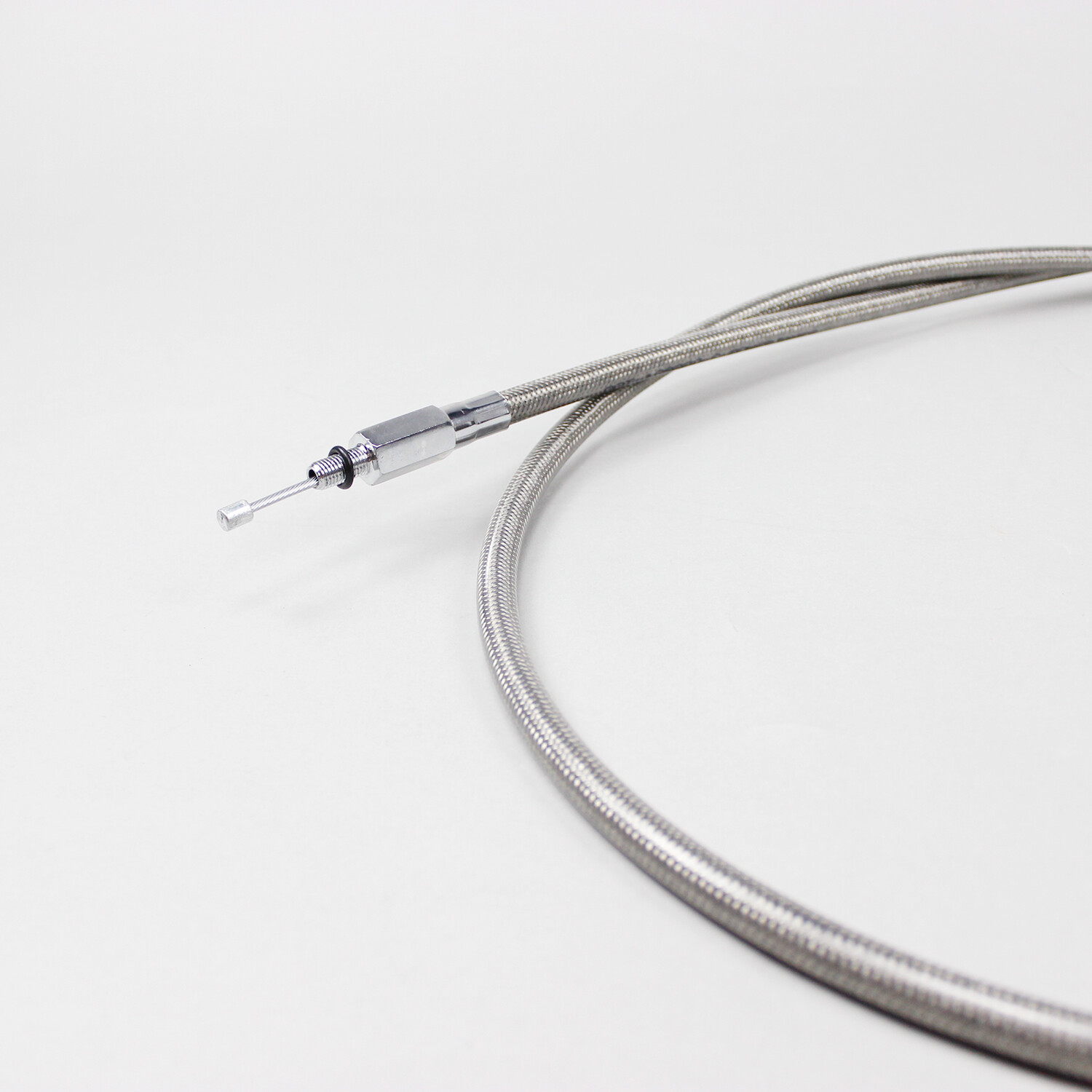 Stainless Steel 71.0" Chrome Braided Clutch Cable for Harley FLHR FLHX FLHT FLTR