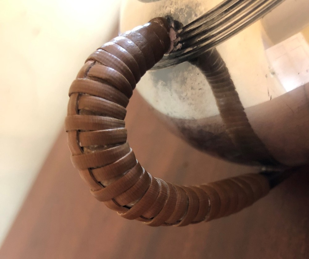 Unique Antique 4 Piece Apollo SIlverplate Stackable Tea Set Teapot Sugar Creamer