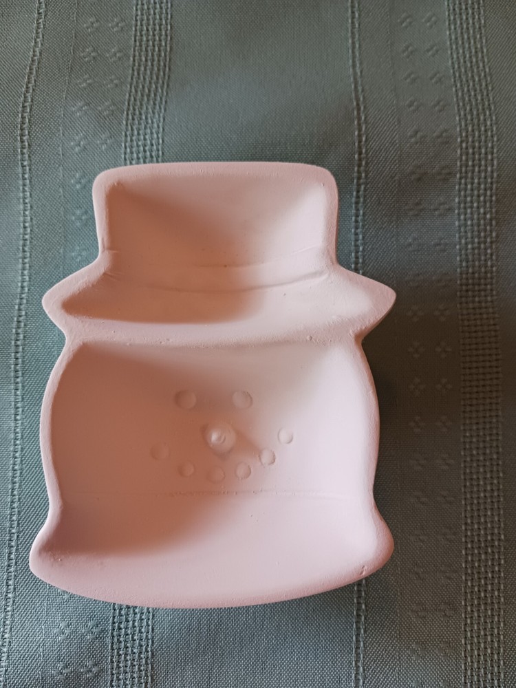 Ceramic Bisque Ready to Paint - Snowman Dish
