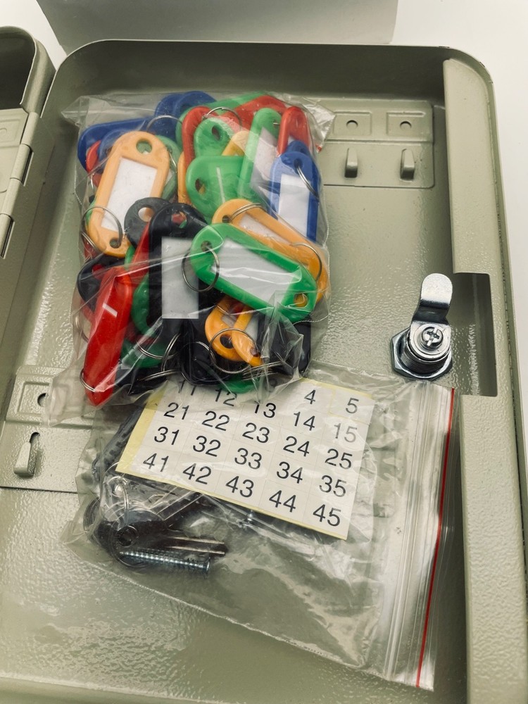 Locking key cabinet holds 48 keys