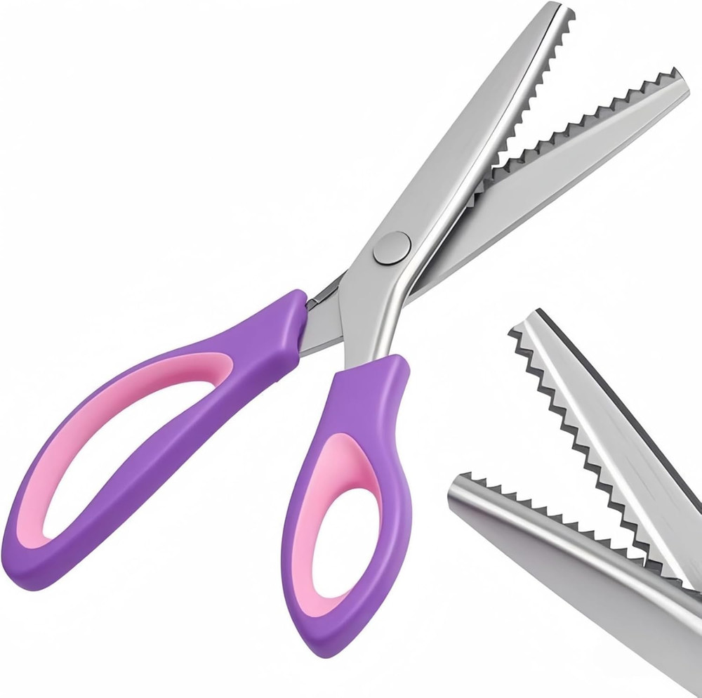 Pinking Shears， Zig Zag Scissors for Fabric，Pinking Shears for Fabric Cutting,Pr