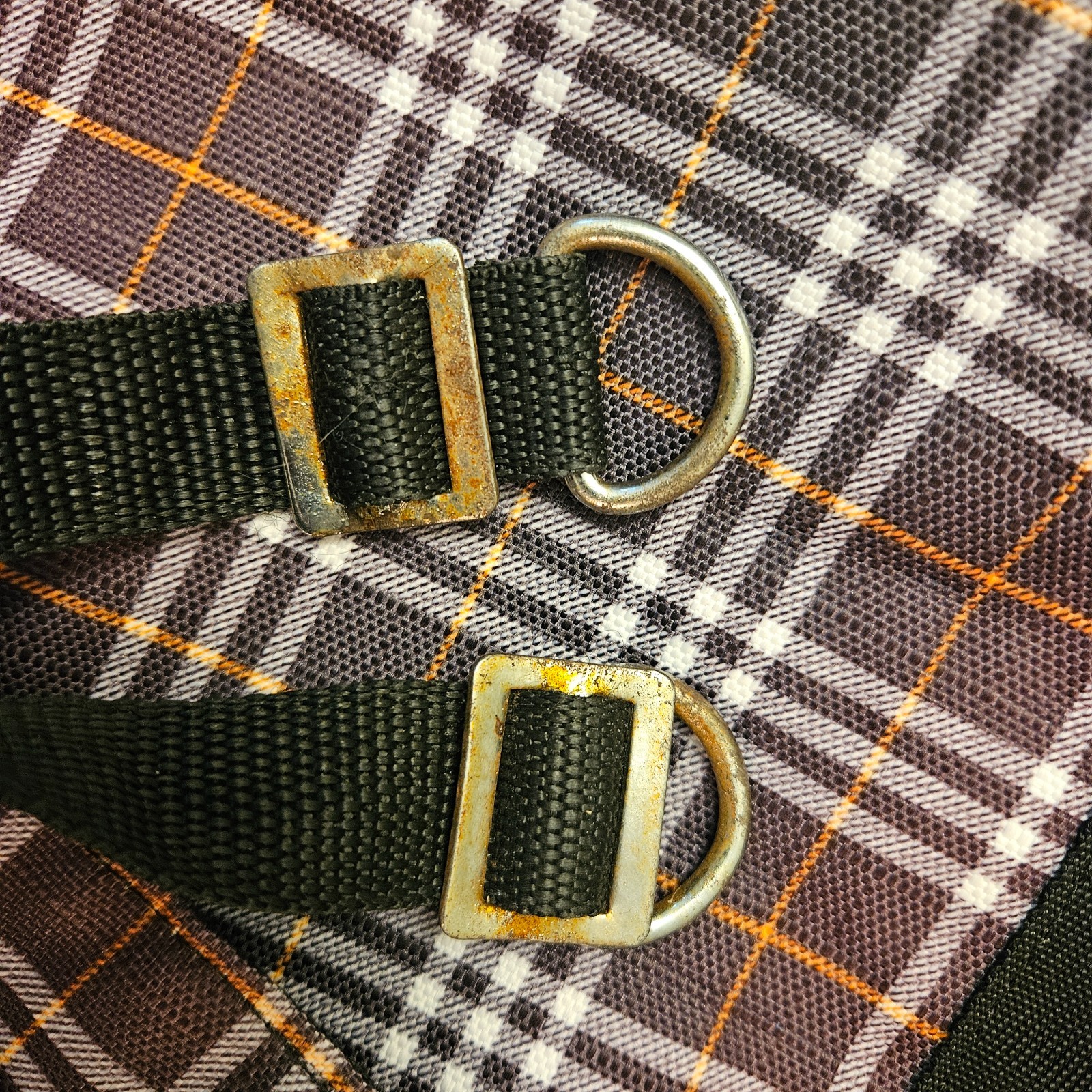 Kensington Aisle Guard Adjustable Burgundy Orange White Plaid Used