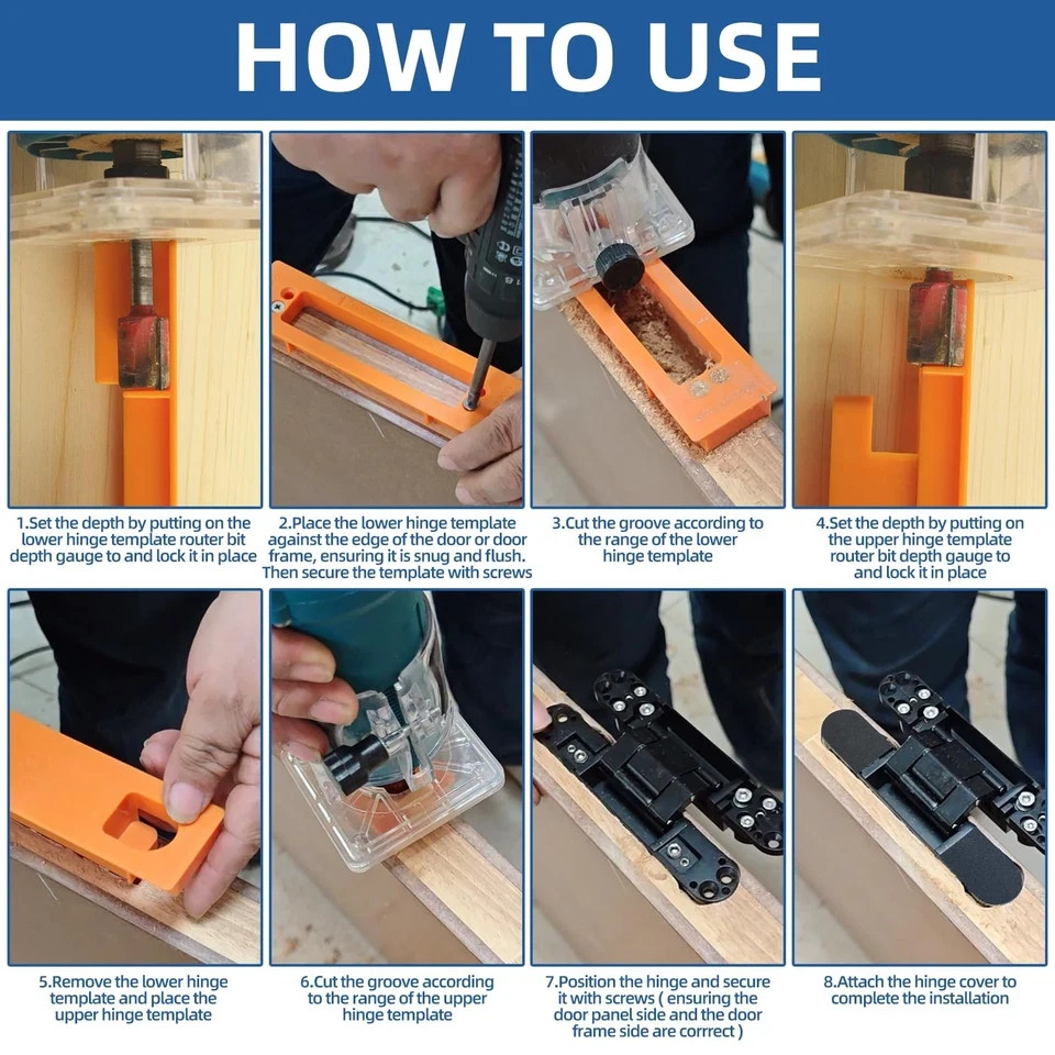 Hidden Hinge Template Invisible Hinge Router Guide Template for Hidden Door H...