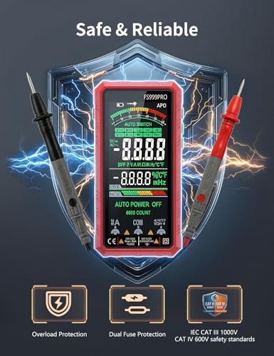 Digital Multimeter, Auto-Ranging Smart Electrical Tester, 6000 Counts TRMS,