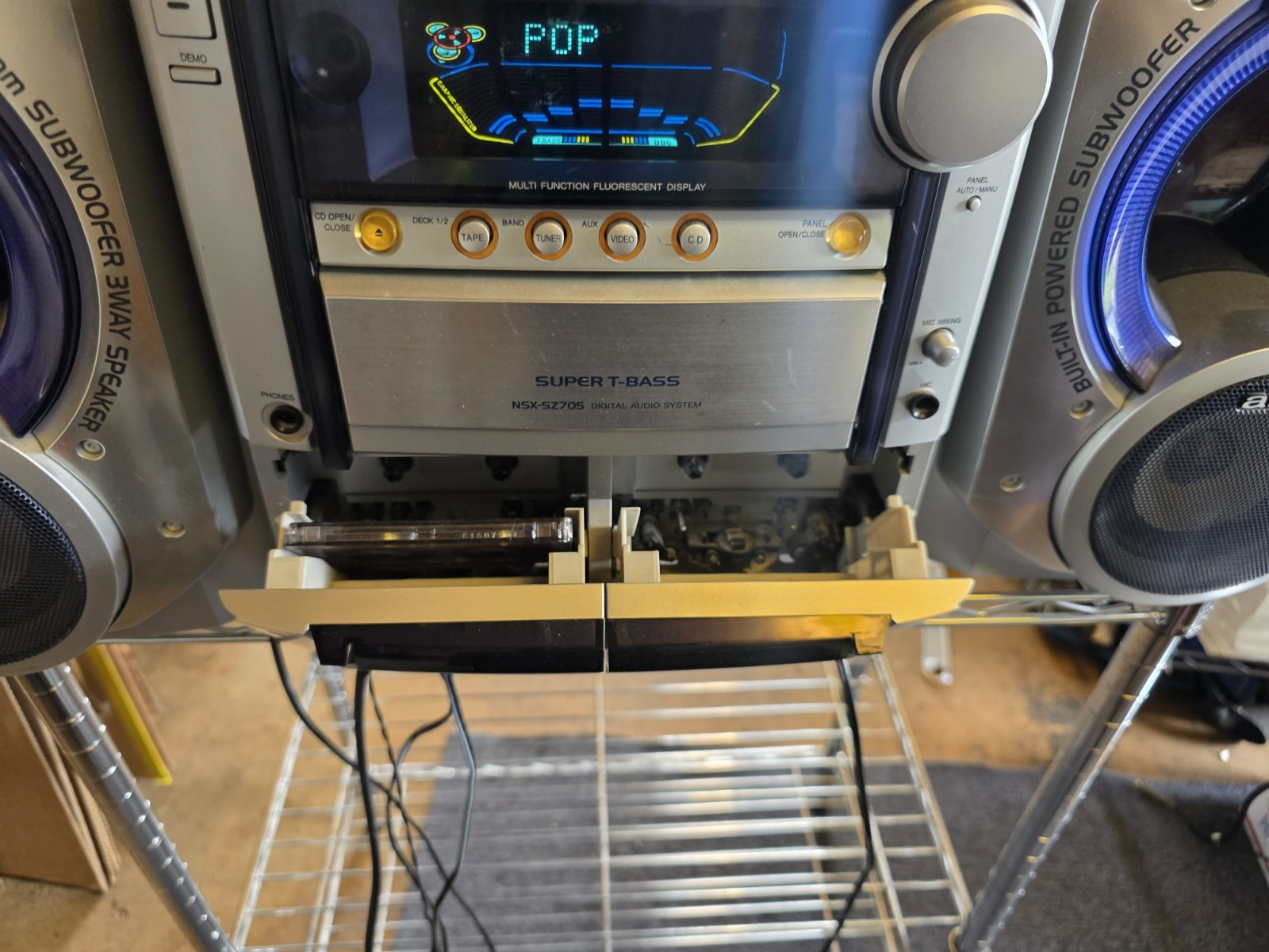 AIWA CX-NSZ705HT Compact Stereo System w/ Dual Powered Subwoofers – AM/FM Works