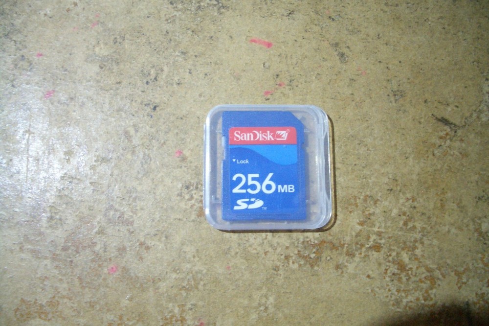 Qty=1 SD CARD SANDISK 256MB With Case