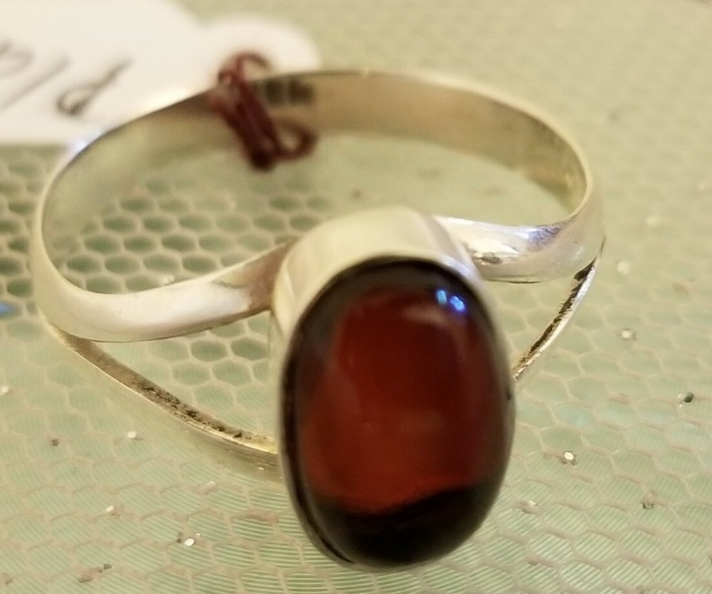 Genuine amber and 925 silver  ring