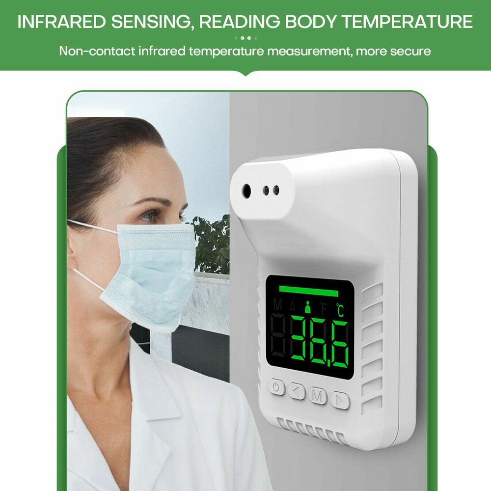 Fast Wall Mount Digital Infrared Thermometer Automatic Non Contact Forehead US
