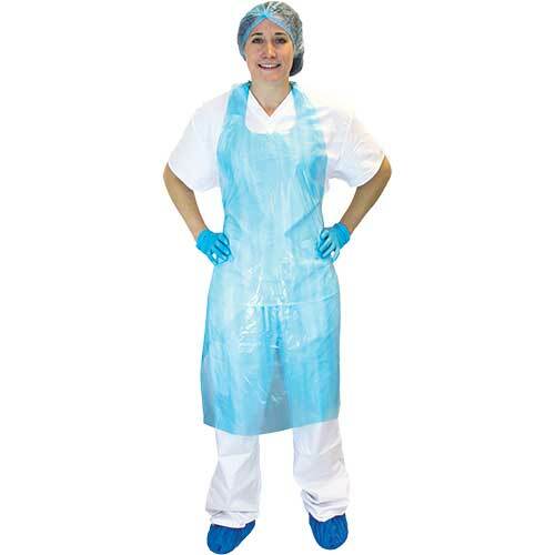 100 Hvy  Doube Duty .04MM Durable Polyethylene Apron Adjustable Cover Blue