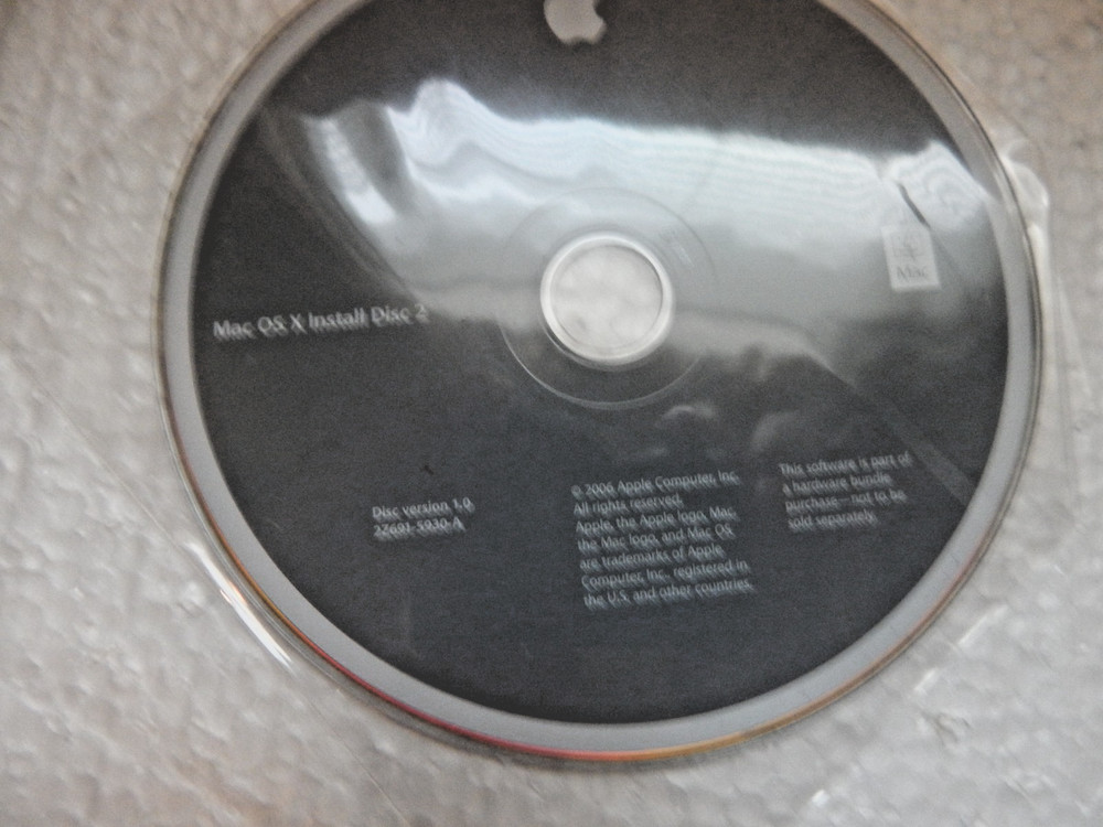 Apple Mac 2006 OS X Install Disc 2 Disc Version 1.0