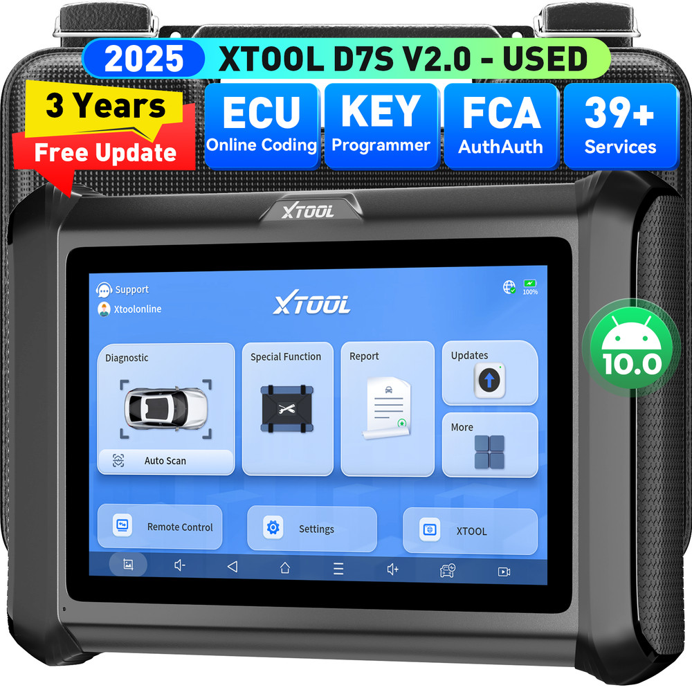 USED XTOOL D7S V2.0 Car All System Diagnostic Tool Bi-Directional Key Programmer