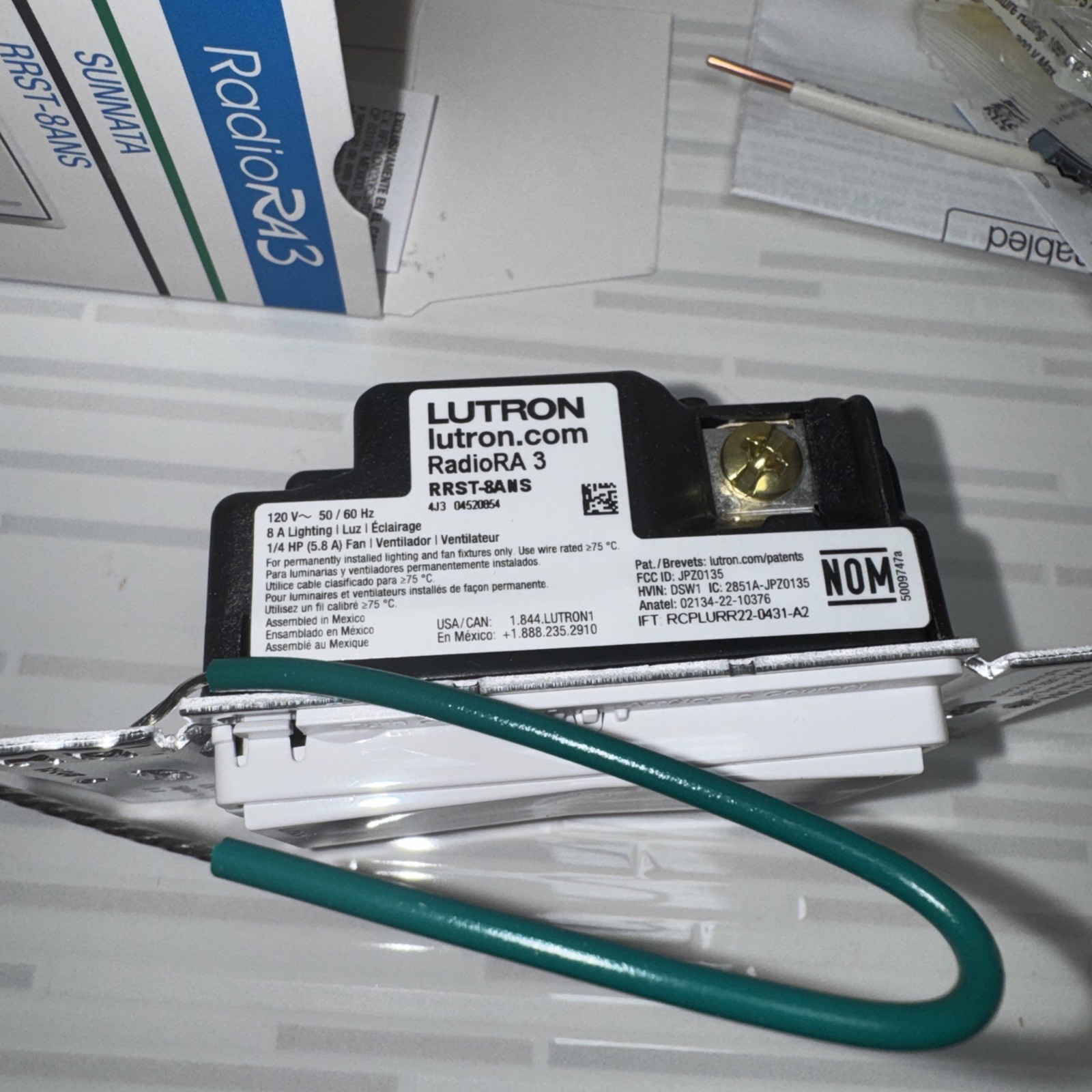 Lutron RRST-8ANS-WH Sunnata LED RA3 RadioRA 3 SWITCH