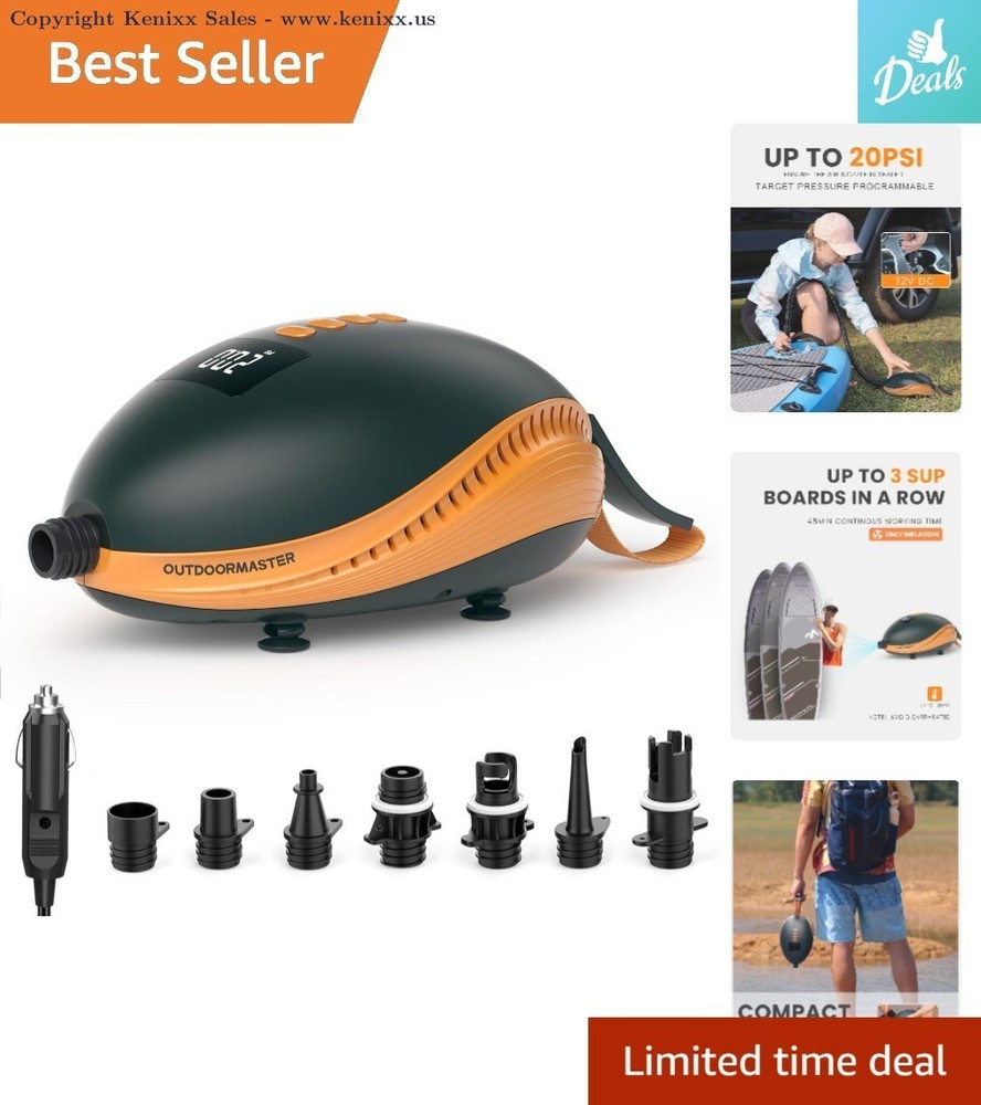 Dolphin Portable SUP Pump - 12V DC Connector & Adjustable Pressure Control