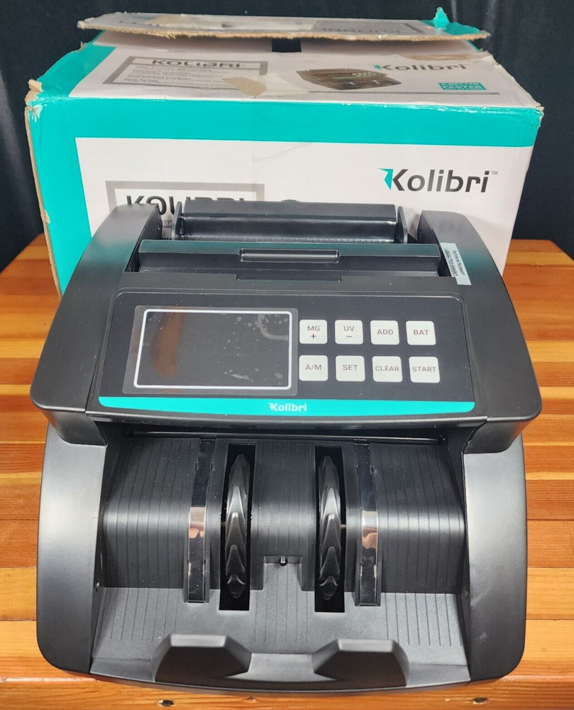 Kolibri Automatic bill counter. Open box tested. UV Counterfeit Detection.