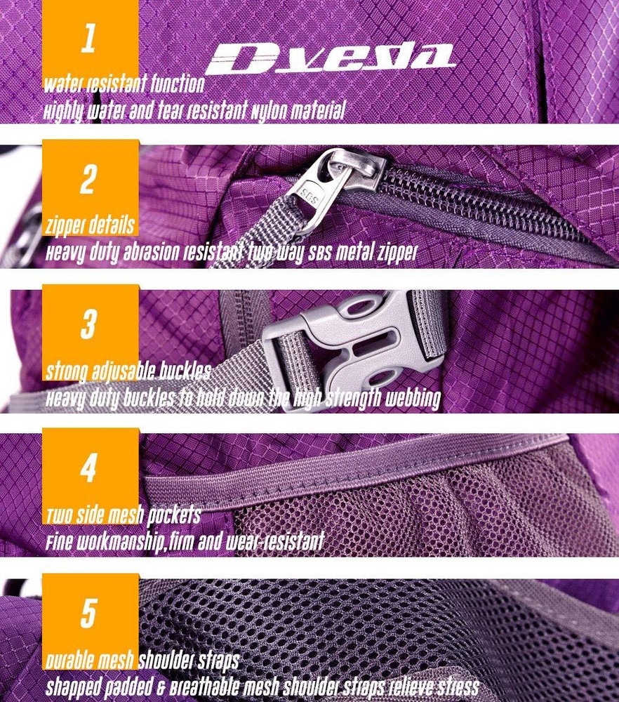 35L Lightweight Packable Backpack Waterproof Durable Hiking Travel Backpack D...