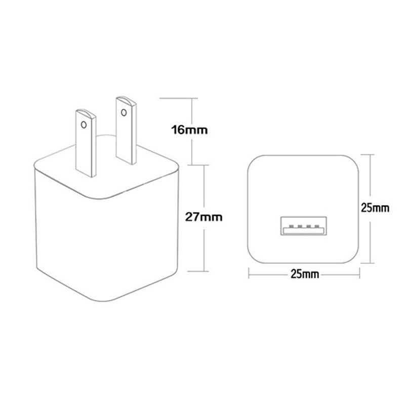 White 1A USB Power Adapter AC Home Wall Charger US Plug FOR iPhone 5 6 7 8 LOT
