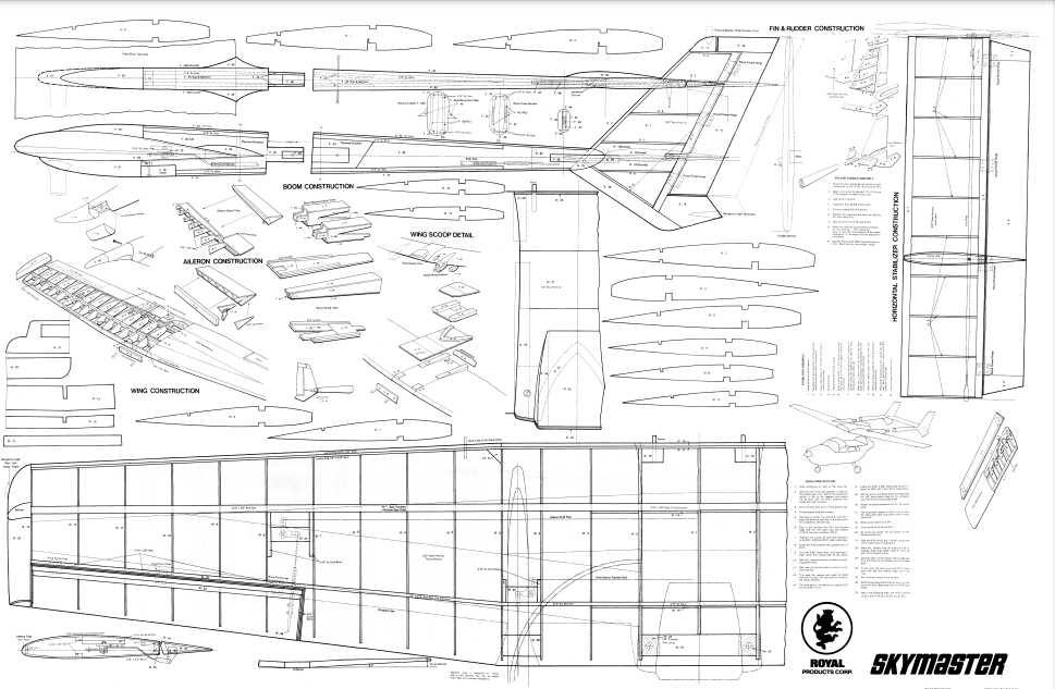 Cessna Skymaster Twin. Scale RC Airplane PDF Plans on CD