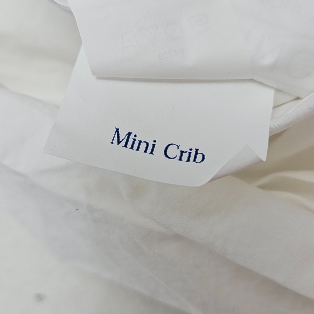 BROOKLINEN White Classic Percale Brooklittles Mini Crib Fitted Sheet