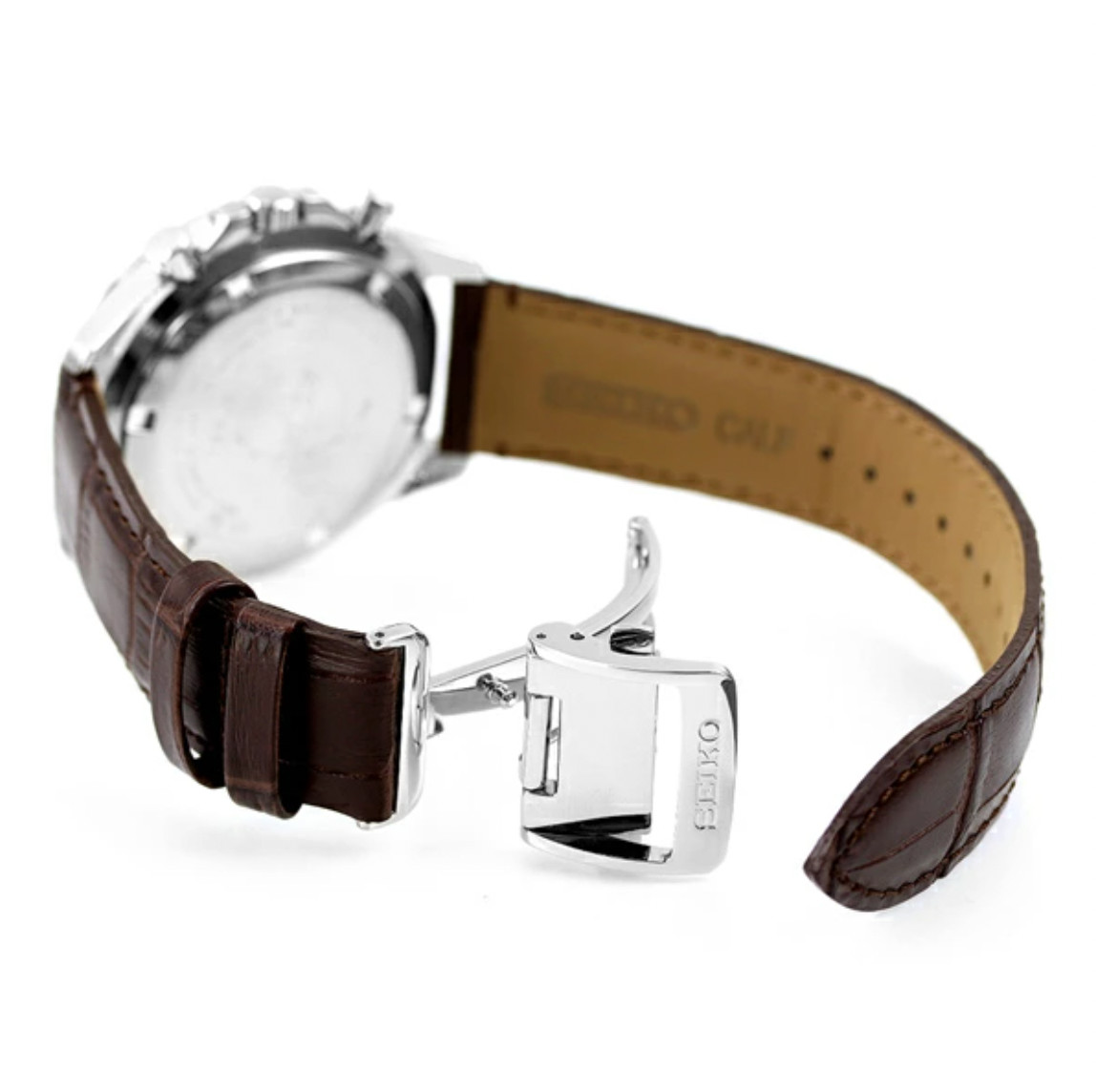 SEIKO Spirit SBTR017 Green Chronograph Quartz Leather band Men Watch New in Box