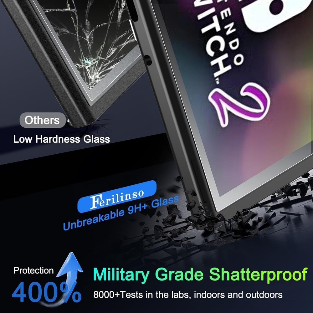 Ferilinso [Zero Bubble Install] 4 Pack Tempered Glass Screen Transparent