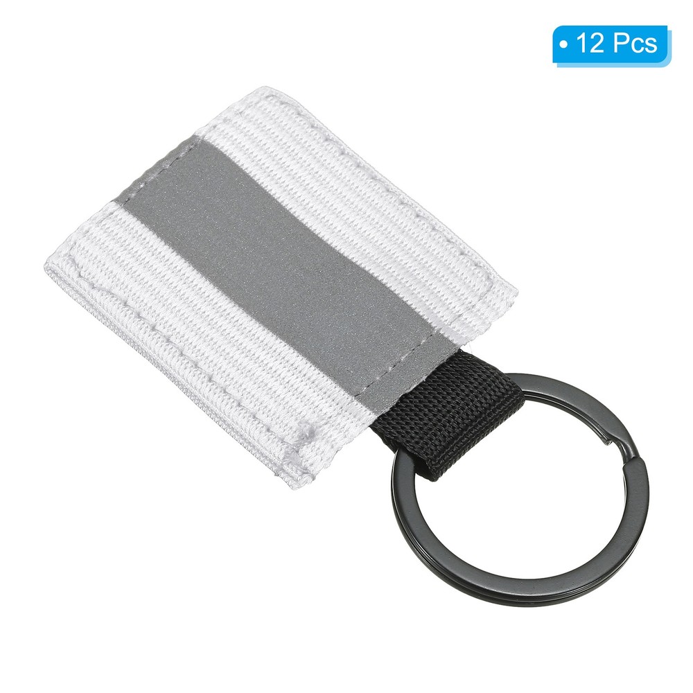 12 Pcs Reflective Keychain Tags, Reflective Zipper Pulls, White