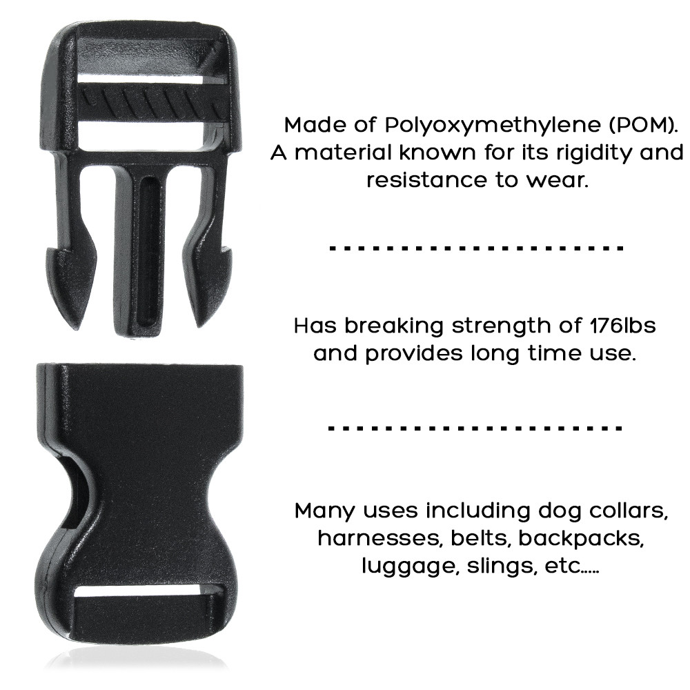 Paracord Planet Flat & Lock Side Release Buckles - Strap - Size & Pack Options