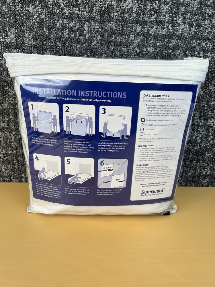 King Size SureGuard Box Spring Encasement Pack - 100% Waterproof, Bed Bug Pro...