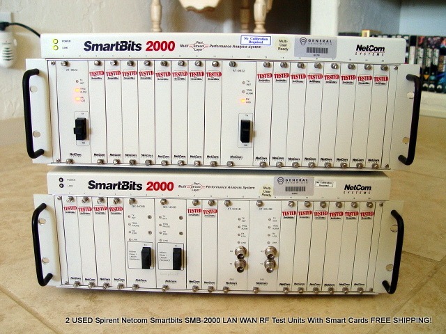 2 Spirent Netcom Smartbits SMB-2000 LAN WAN RF Test Units Smart Cards FREE SHIPP