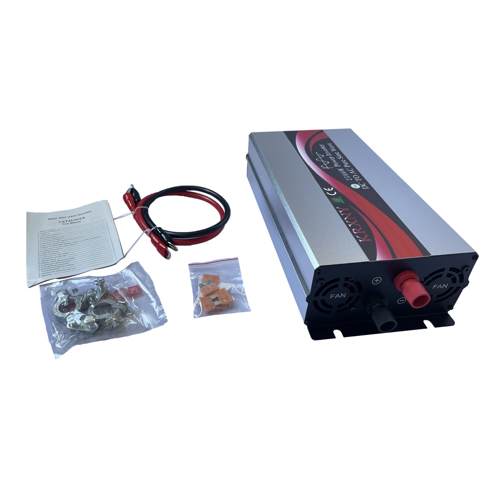 2500W Power Inverter 12V/24V/48V DC to 110V 120V AC 60HZ Pure Sine Wave From US