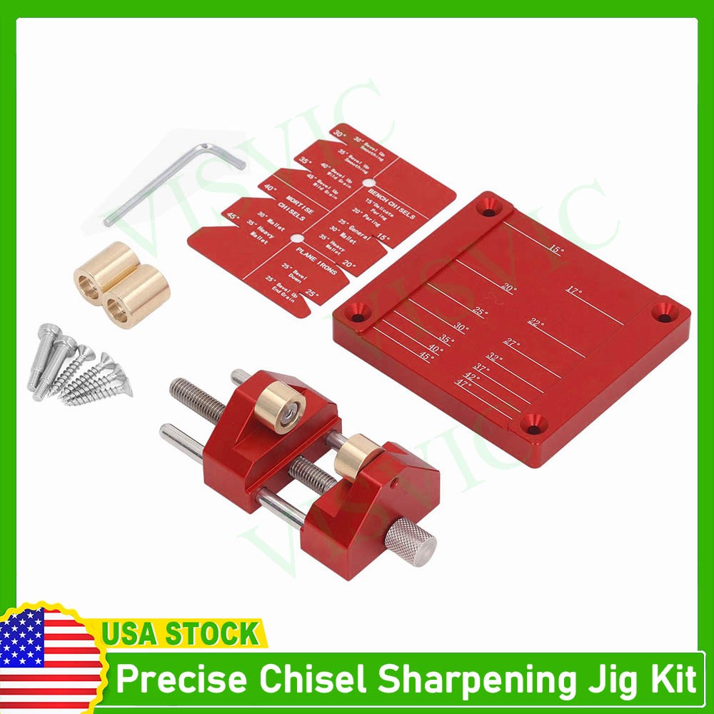 Chisel Sharpening Jig Kit, Honing Guide for 5/32"–3" Chisels, Adjustable Angle