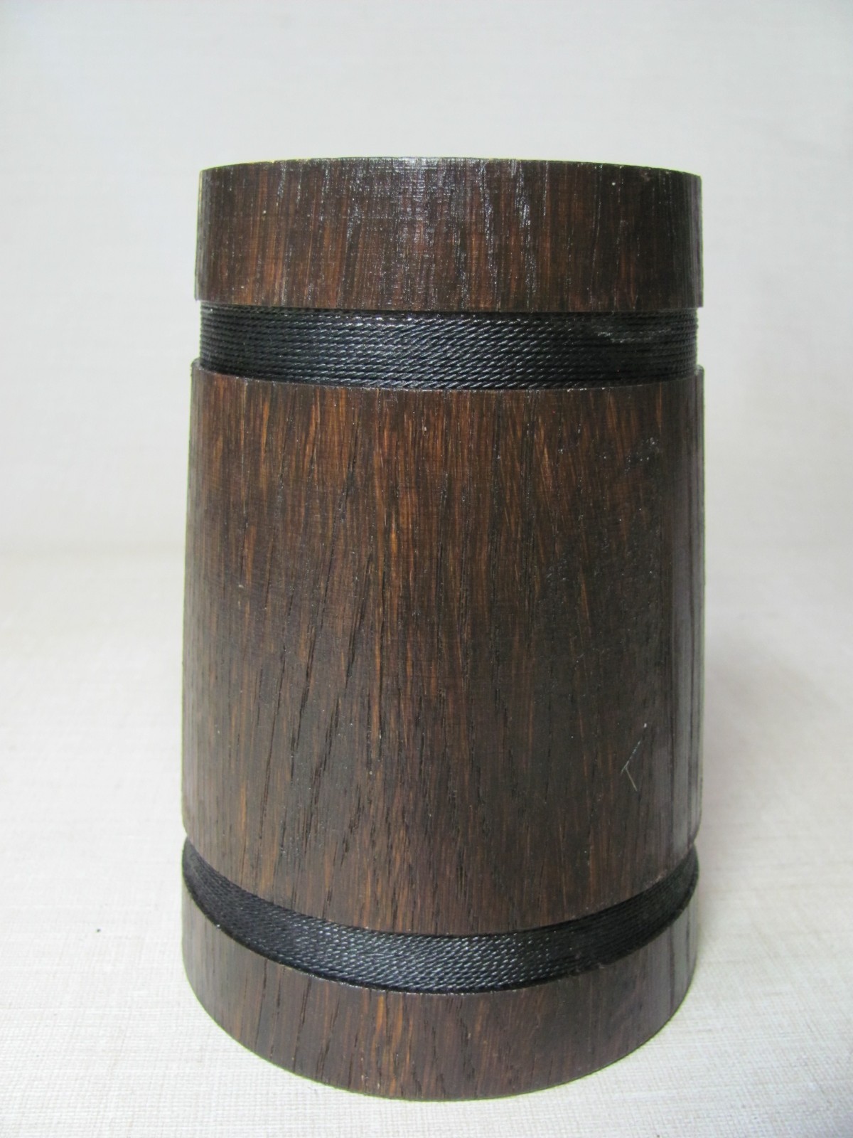 RUSTIC HANDMADE WOODEN VIKING BEER MUG TANKARD CUP WITH ROPE TRIM MEDIEVAL STYLE