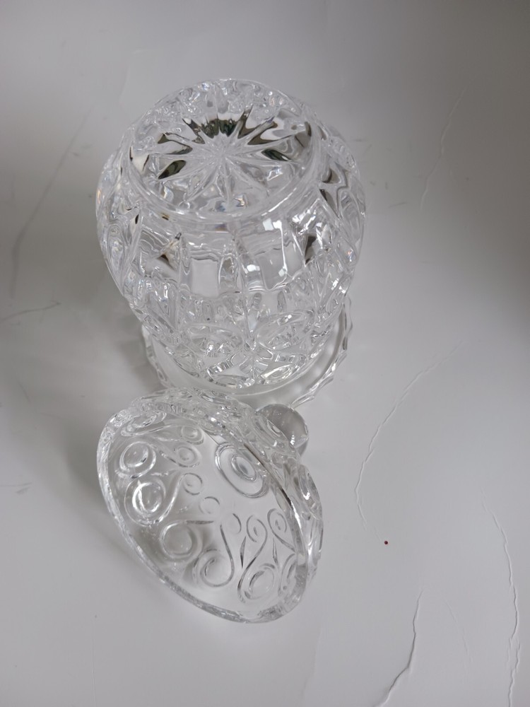 Molded Crystal Sugar Bowl 6 Inches