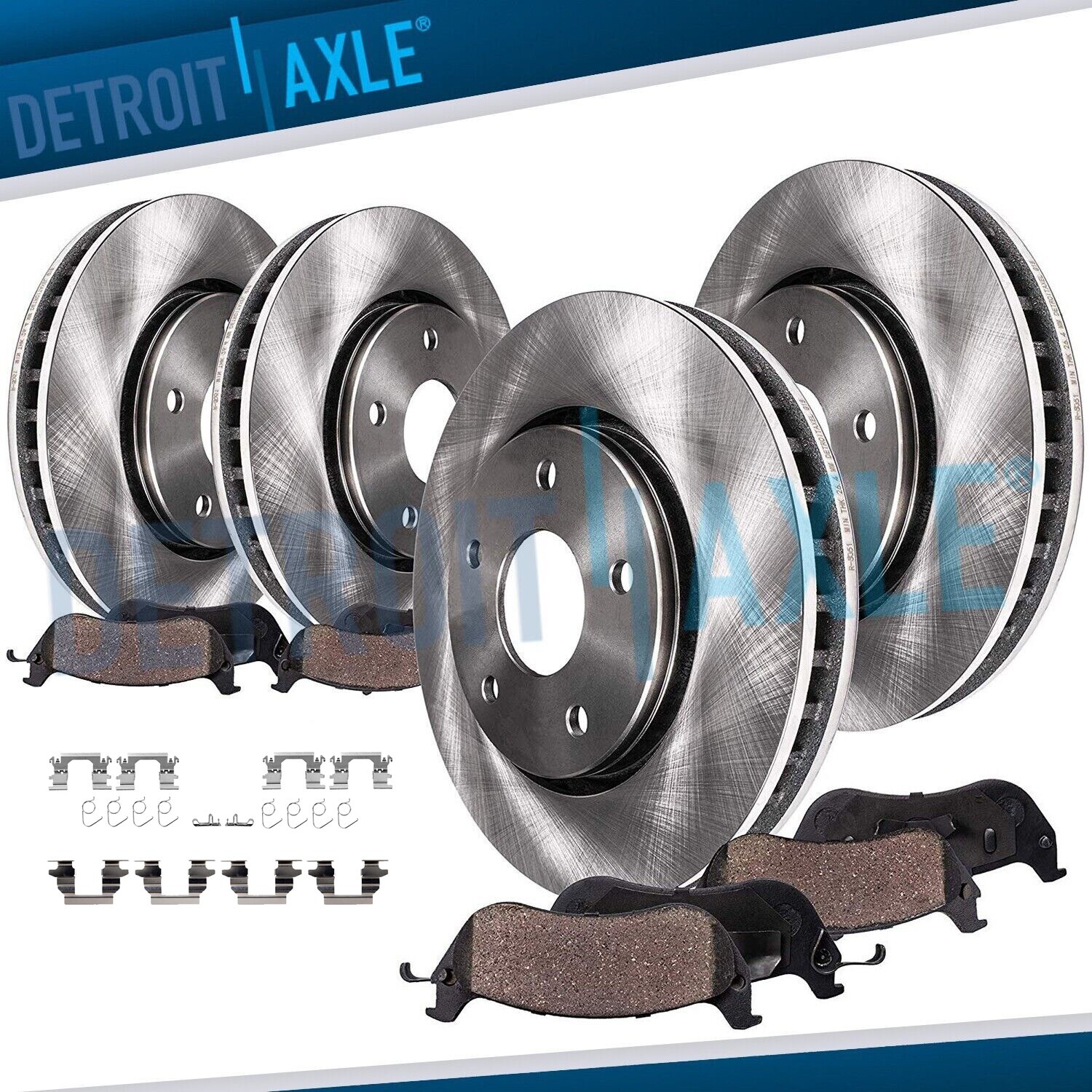 Front & Rear Brake Rotors + Ceramic Brake Pads for 2014-2019 Nissan Rogue Sport