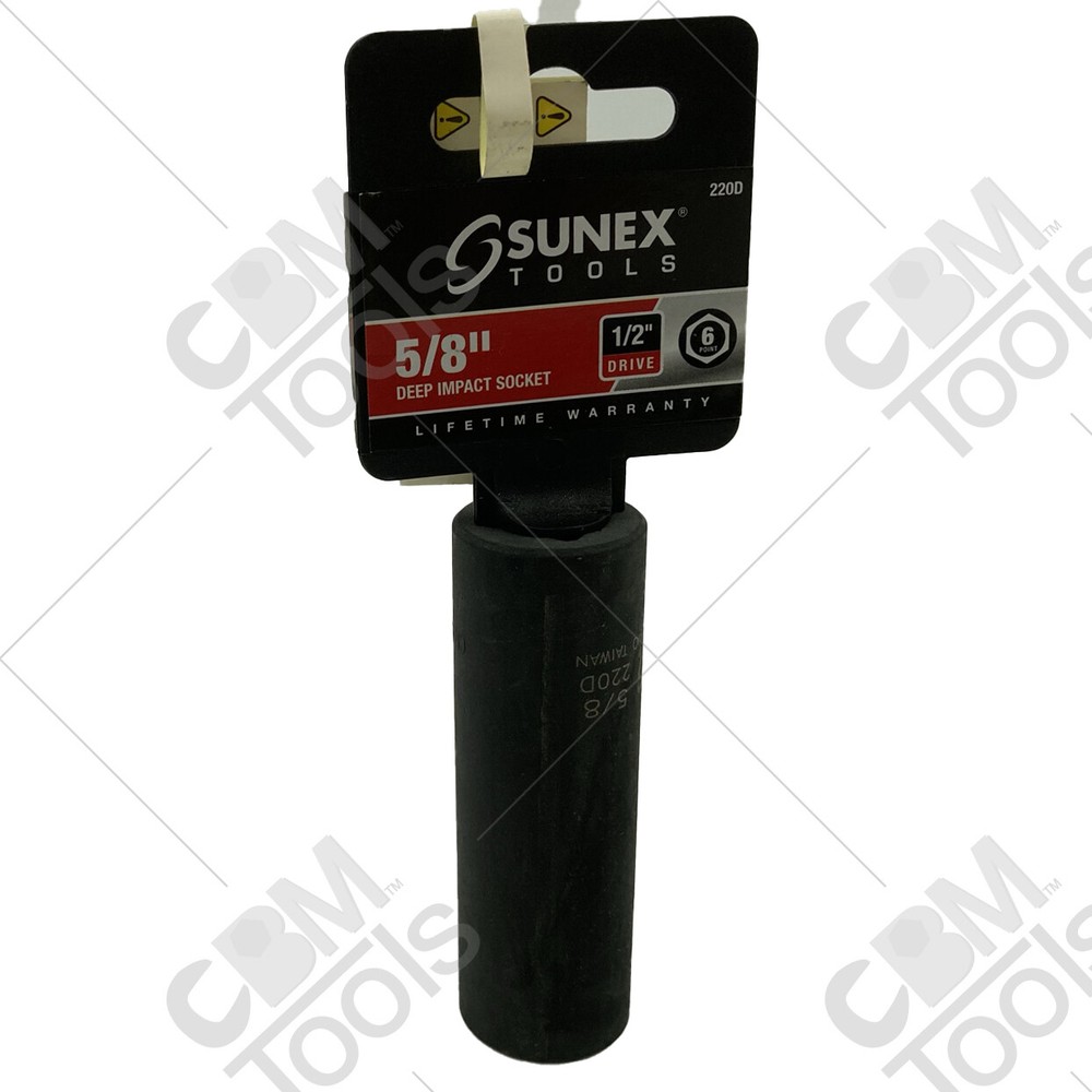 Sunex 220D 1/2" Drive 6 Point 5/8" Deep Impact Socket