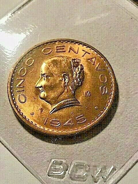 1945 Mexico 5 Centavos Ch BU #19547