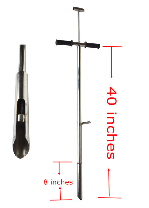 38mm Soil Probe Sampler with Sample Ejector StainlessSteel Gator Probe Step Tube