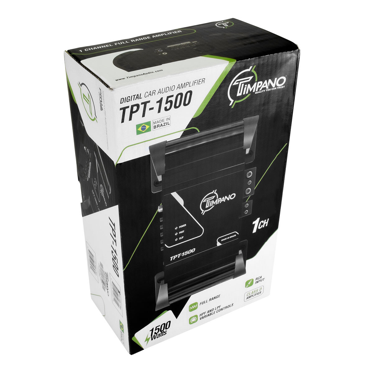 1x Timpano TPT-1500 2 Ohms Brazilian Amplifier 1600W RMS Car Audio Digital Amp