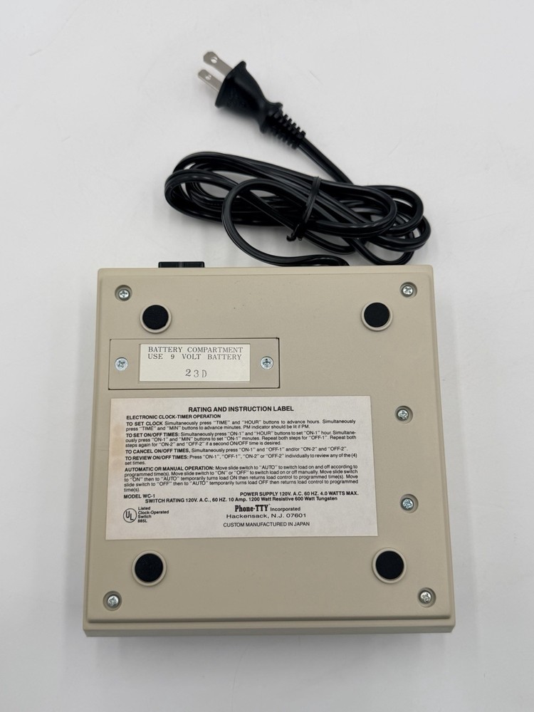 Vintage Phone TTY WC-1 Electronic Clock Timer LED Display W Box Instructions NOS