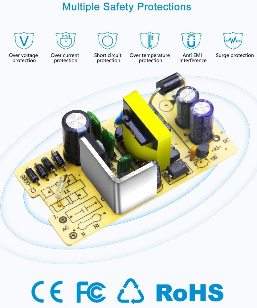 24V Power Supply Adapter 1A 24W 5-Pack