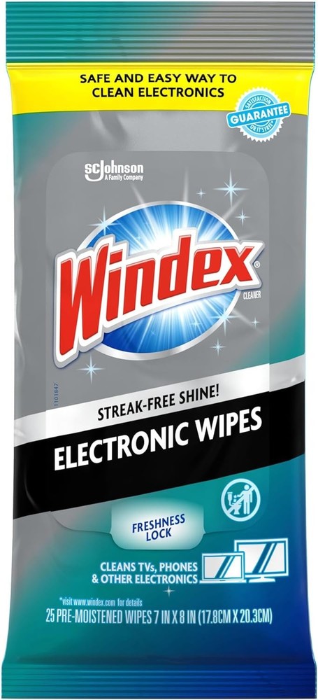 Windex Eic Cleaning Wipes, Pre-Moistened Screen Wipes for TVs,