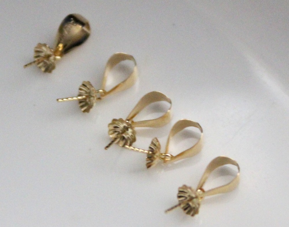 5 pcs 18k solid yellow gold bail