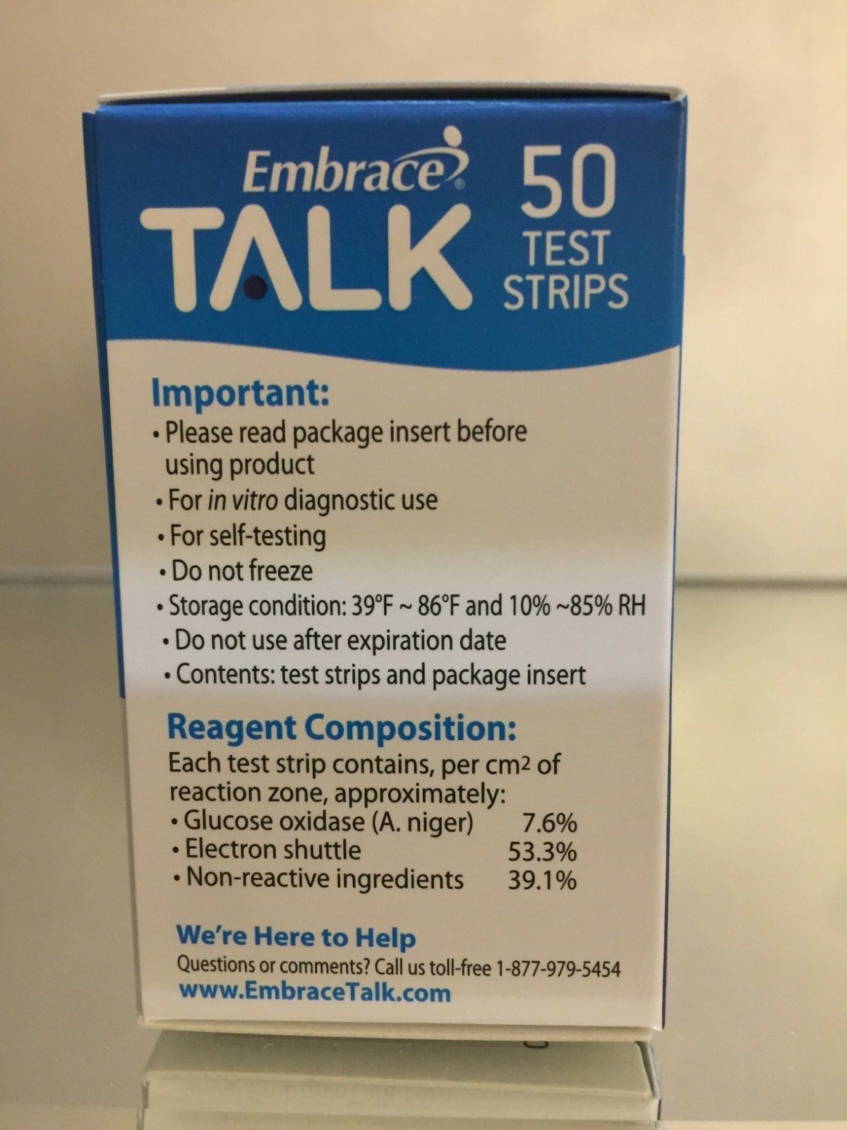 Embrace TALK Blood Glucose Test Strips 200 Qty. Exp 04/22/25 Free shipping